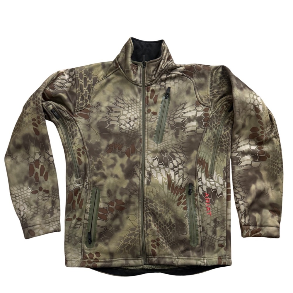 Ariat Mens Kryptek Mandrake Camo Softshell Fleece Lined Jacket Small Green Brown